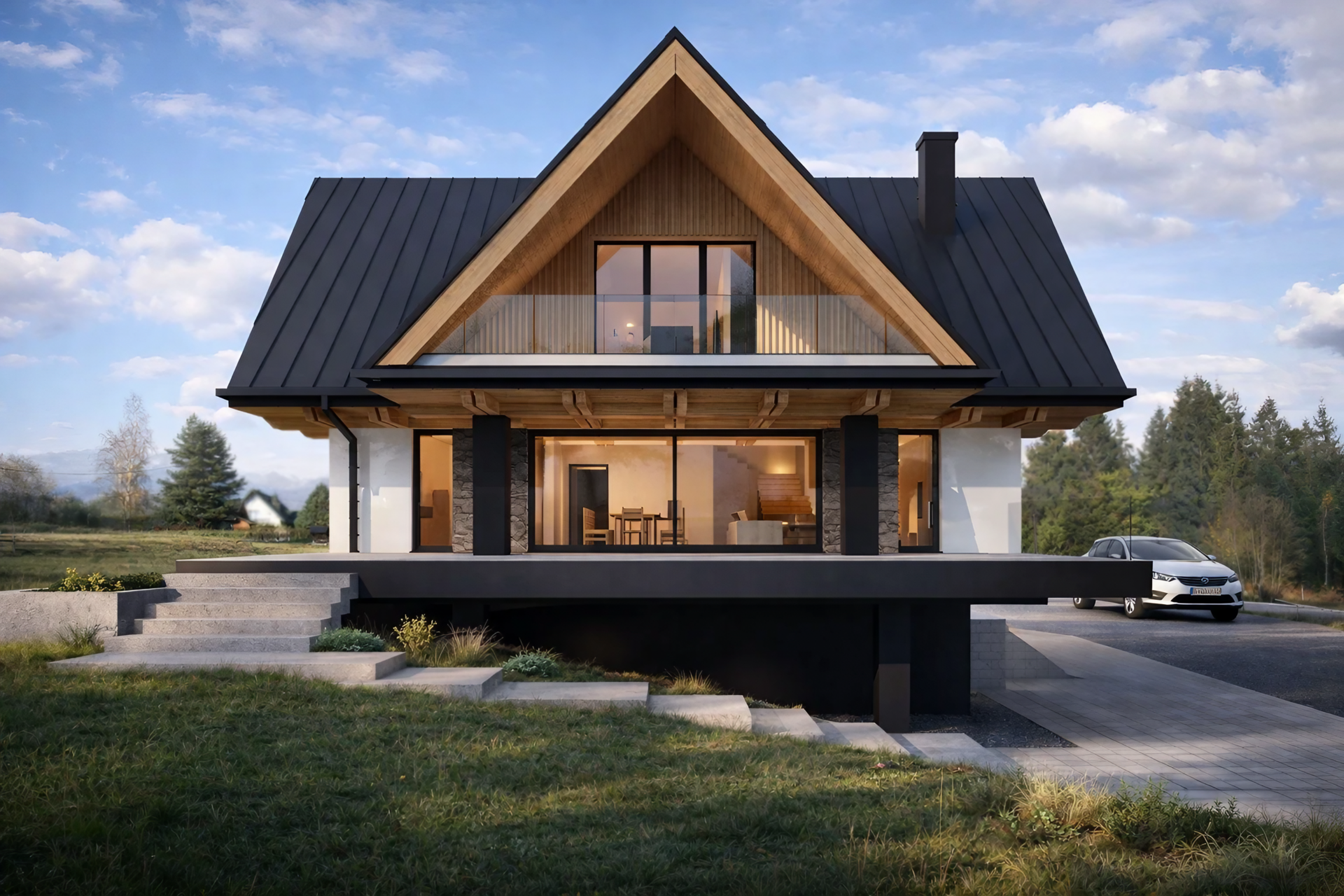 dom jednorodzinny projekt budynku mieszkalnego projekt indywidualny dom z dwoma garażami