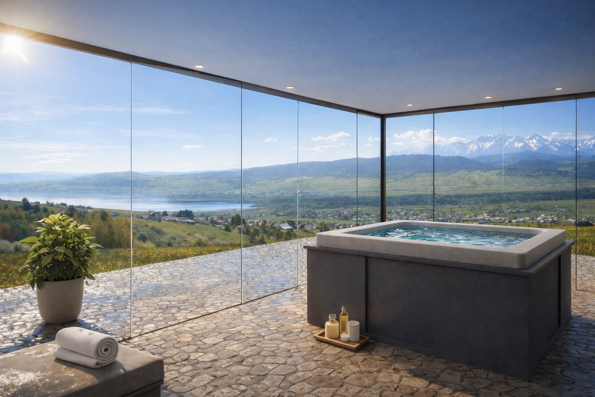 Dom z bala w Tatrach - projekt domu jednorodzinnego z częścią rekreacyjną i panoramicznym widokiem na góry